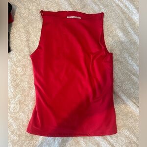 Satin Red Sleeveless Top